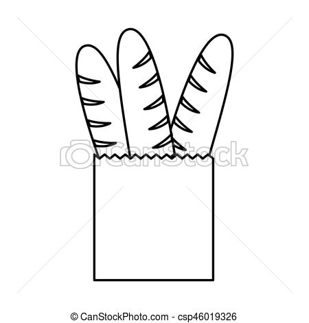 450x470 delicious french bread icon vector illustration design - French Bread Drawing