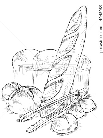 336x450 french bread pen drawing - French Bread Drawing
