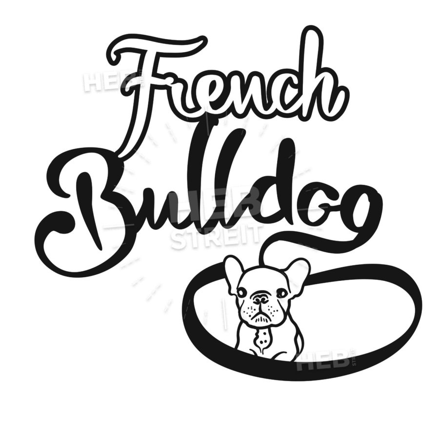 900x900 french bulldog hand drawn lettering logo hebstreits sketches - French Bulldog Line Drawing