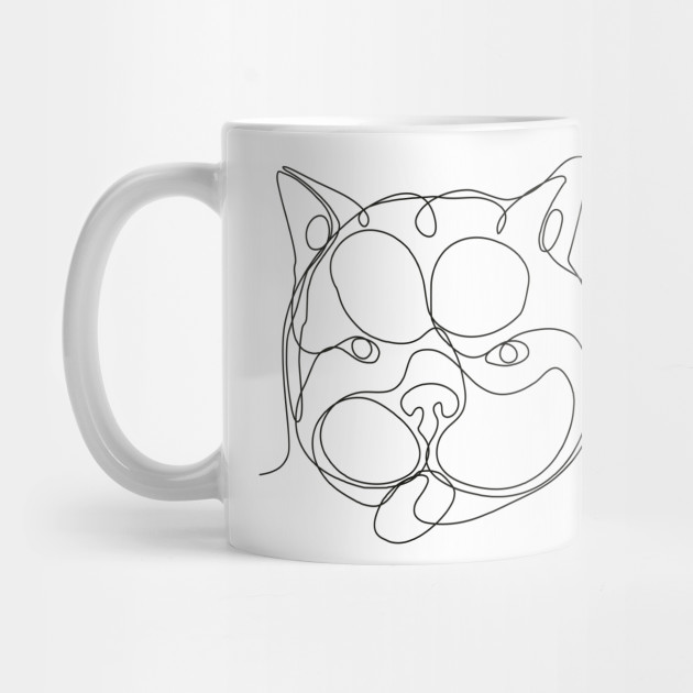 630x630 French Bulldog Head Continuous Line - French Bulldog Line Drawing