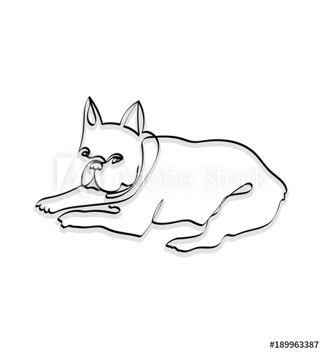 459x500 minimalistic continuous one line drawing of a french bulldog - French Bulldog Line Drawing