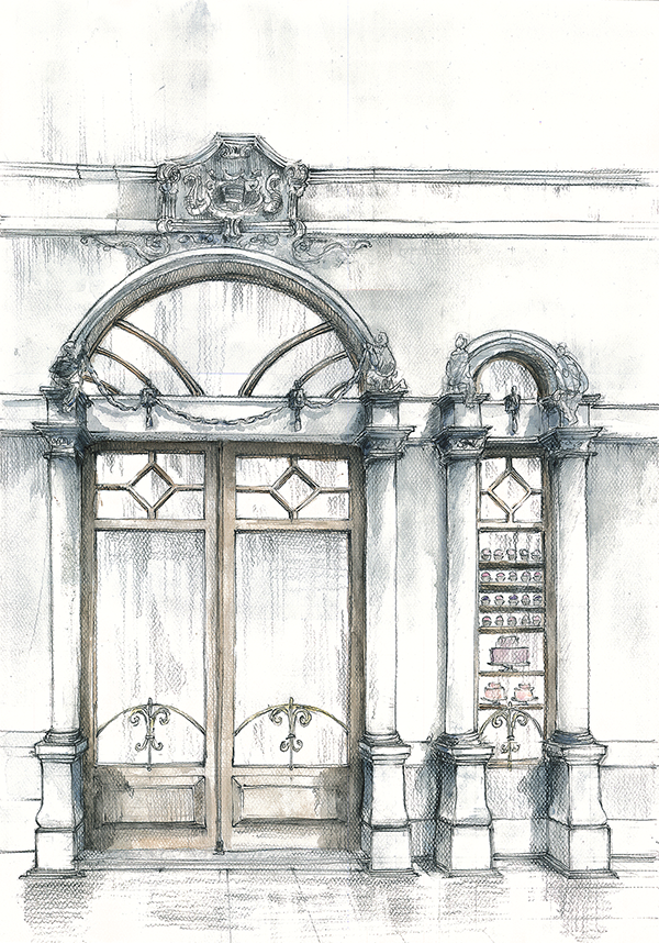 600x858 french cafe on student show - French Cafe Drawing