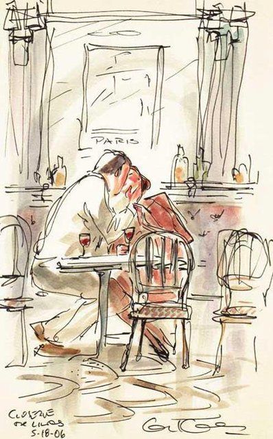 398x640 French - French Cafe Drawing