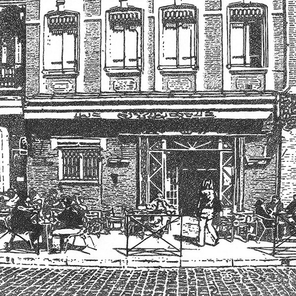600x600 Ink Drawing French Street Cafe On Behance - French Cafe Drawing