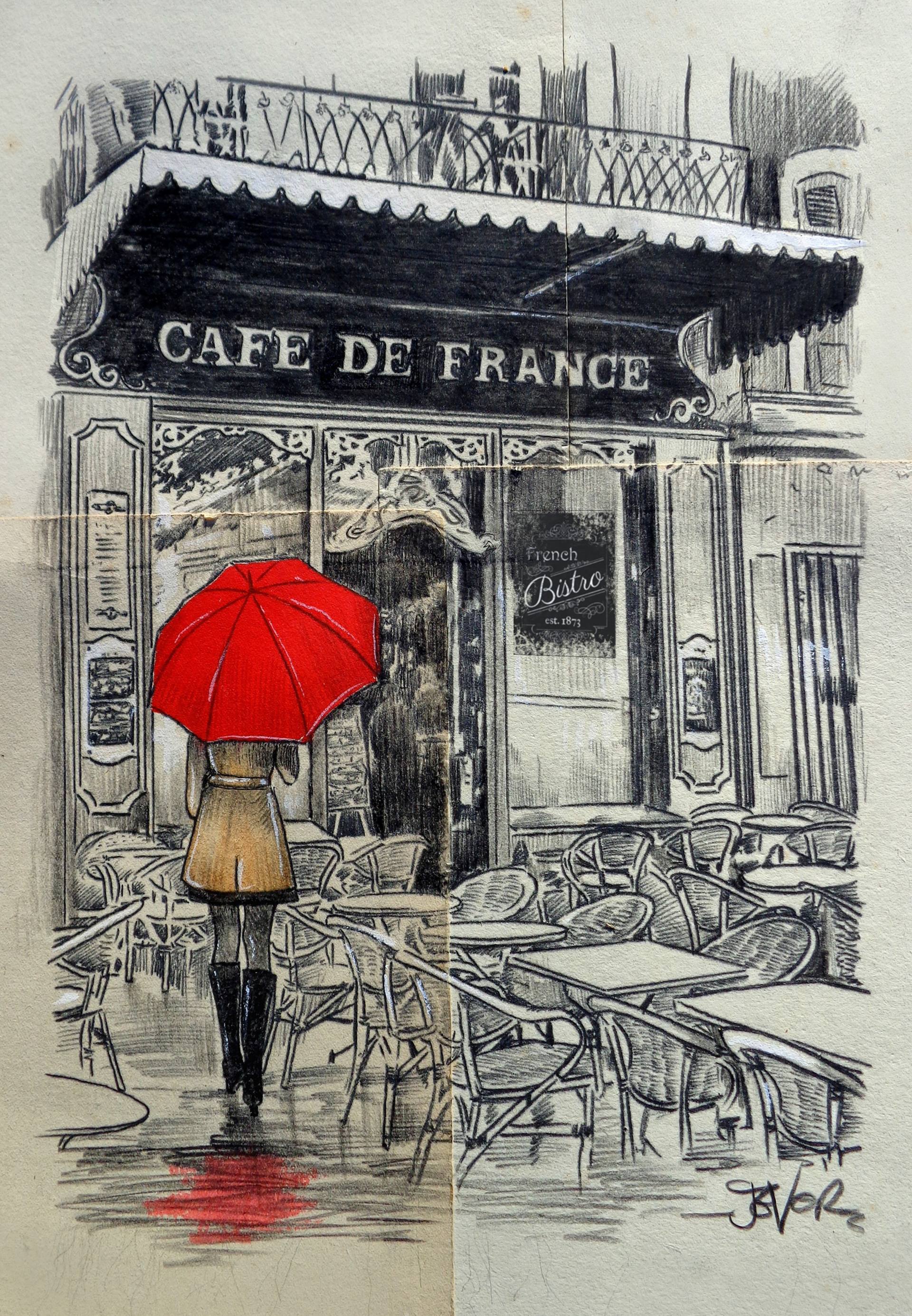 French Cafe Drawing at Explore collection of