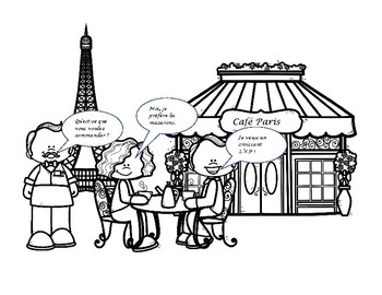 350x270 au french cafe dialogue writing activity french culture - French Cafe Drawing
