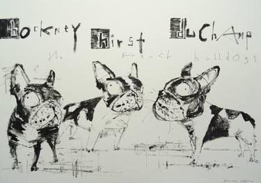 375x263 hockney, hirst, duchamp the french bulldogs drawing - French Drawings