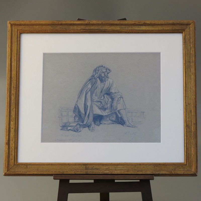 800x801 jules breton french drawing dessin portrait pastel paper original - French Drawings