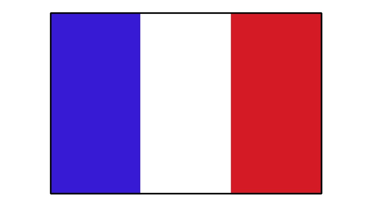 1280x720 Drawing The French Flag How To Draw Timelapse - French Flag Drawing
