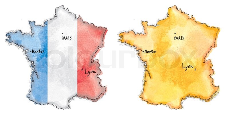 800x402 France Map On France Flag Drawing Stock Photo Colourbox - French Flag Drawing