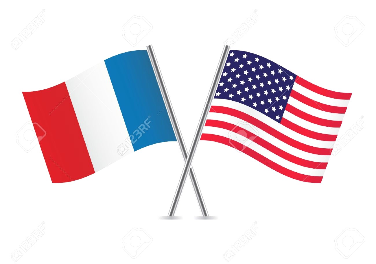 1300x913 American And French Flags Illustration Flag Clip Art - French Flag Drawing