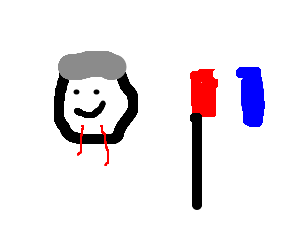 300x250 Vampire George Bush With Badly Drawn France Flag Drawing - French Flag Drawing