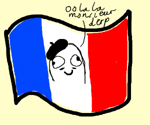 300x250 Derp Face Over French Flag Drawing - French Flag Drawing