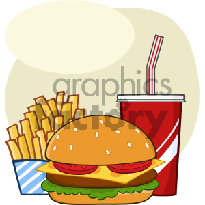 300x300 fast food hamburger drink and french fries cartoon drawing simple - French Fries Drawing