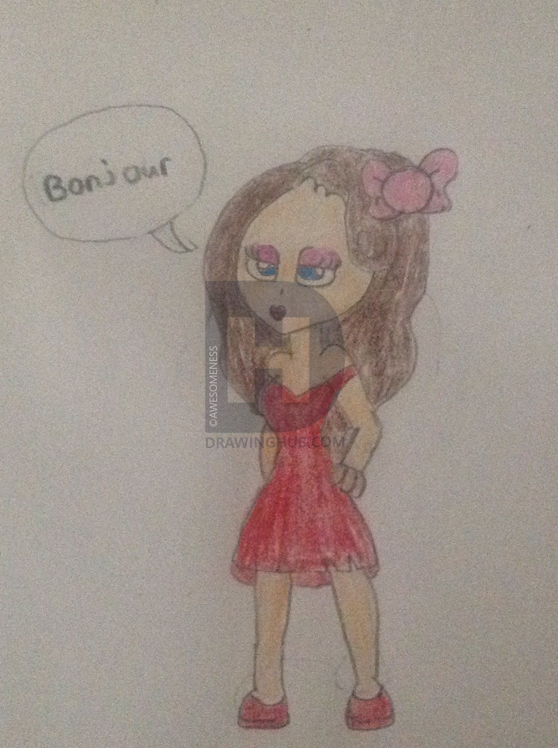 1936x2592 French Girl Drawing - French Girl Drawing