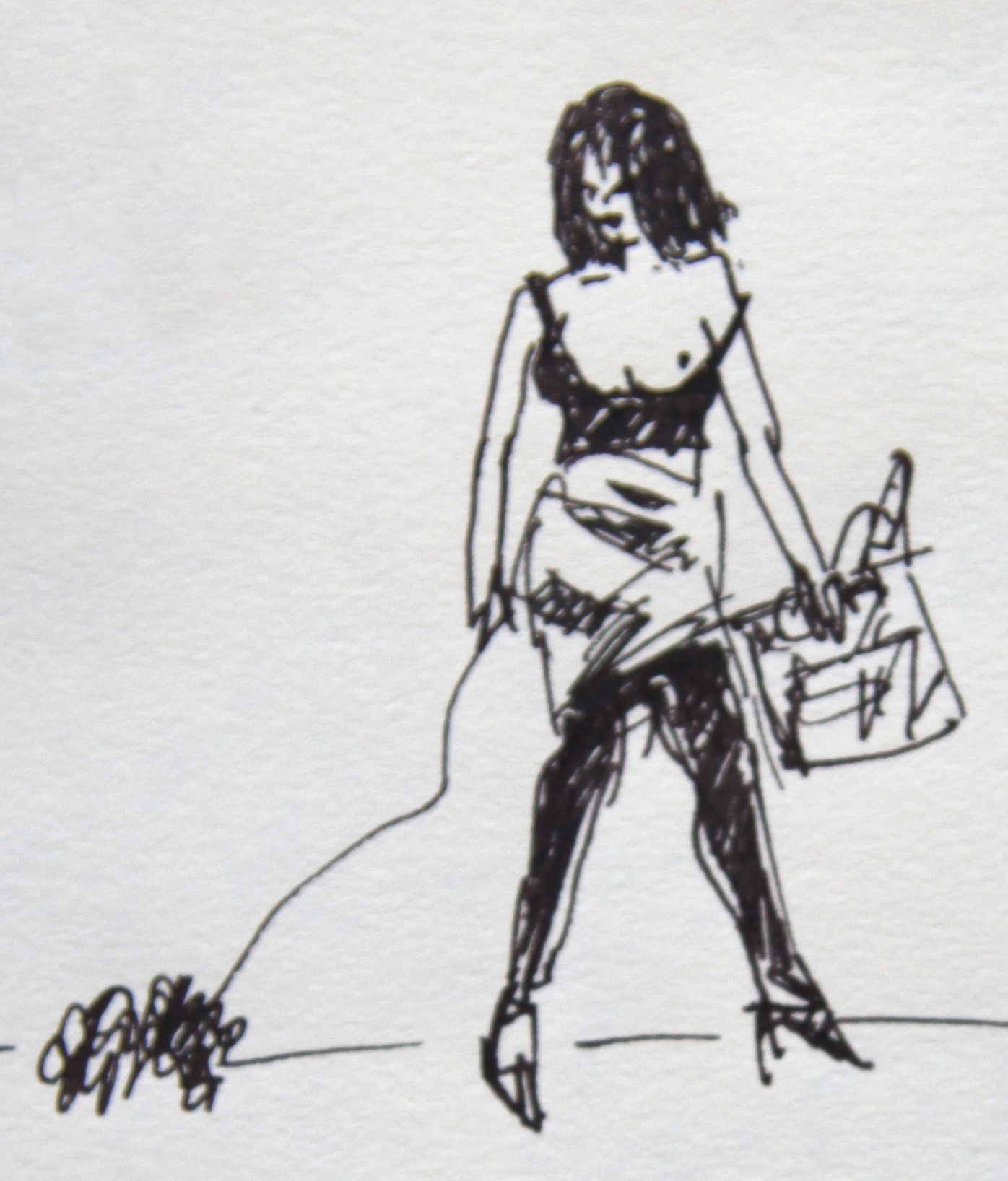 1396x1636 French Girl Shopping Neel Muller - French Girl Drawing