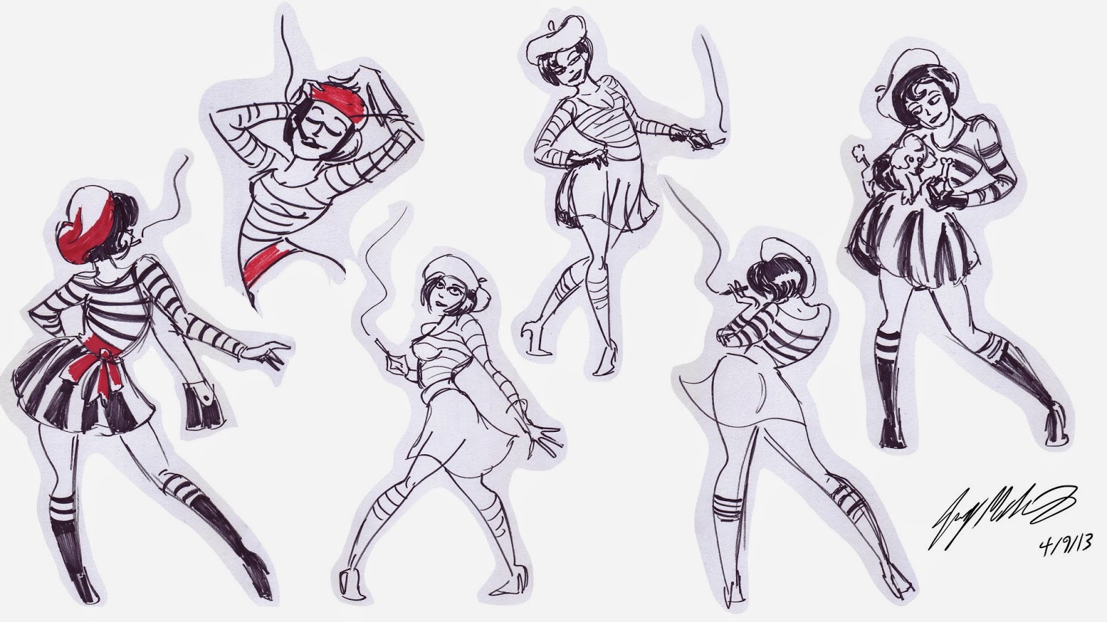 1600x900 joey mcinnis' scribblins french girl drawing - French Girl Drawing