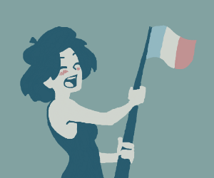 300x250 patriotic cute french girl drawing - French Girl Drawing