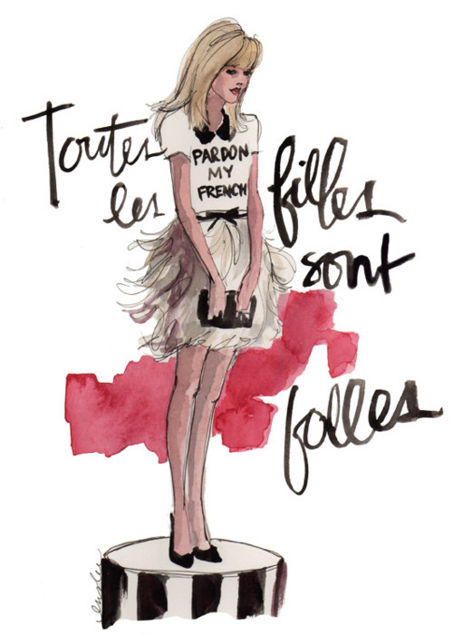 500x701 Cutie Pretty, Drawing, French, Girl - French Girl Drawing