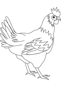 237x336 hen free coloring page - French Hen Drawing