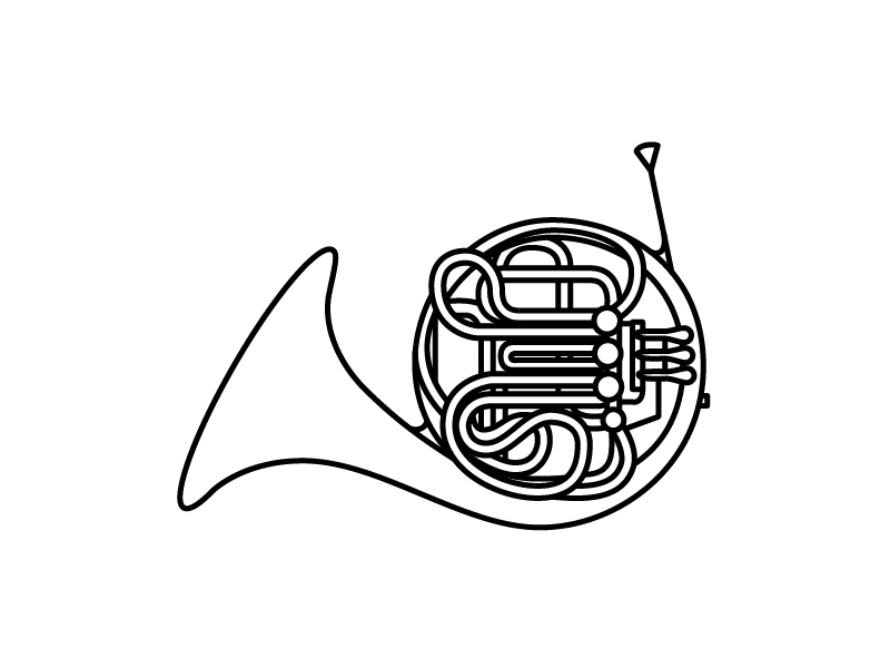 800x600 french horn - French Horn Drawing