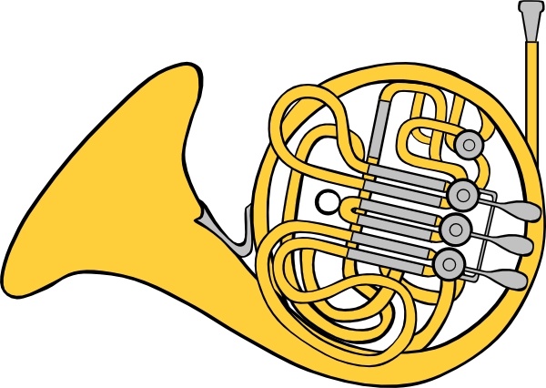 600x426 french horn clip art free vector in open office drawing - French Horn Drawing