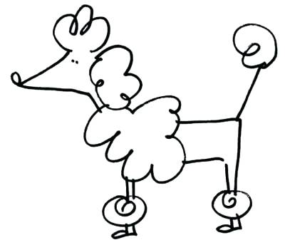 400x344 how to draw a poodle and french poodle cartoons and comics funny - French Poodle Drawing