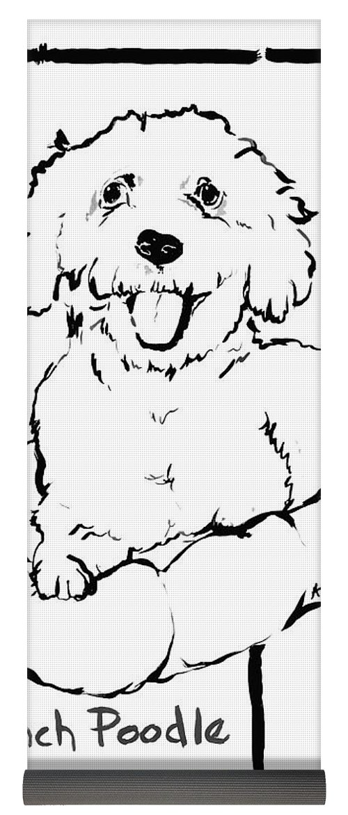 500x1171 Dog Drawing Poodle Yoga Mat For Sale - French Poodle Drawing