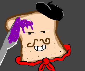 300x250 Happy French Toast With Jam Drawing - French Toast Drawing