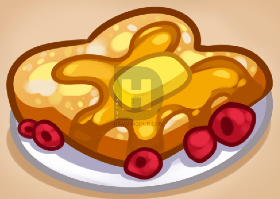 975x693 How To Draw French Toast, Step - French Toast Drawing