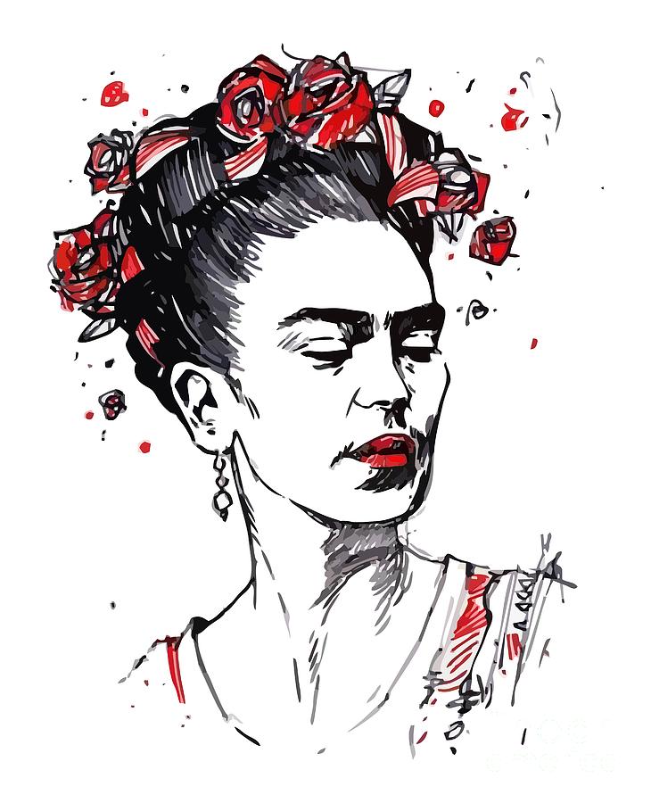 730x900 Frida Kahlo Drawing - Frida Kahlo Drawings