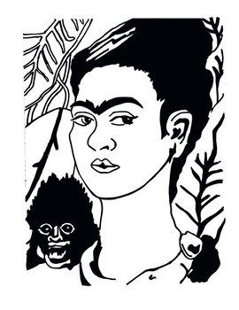 270x350 Mystery Grid Drawing - Frida Kahlo Drawings