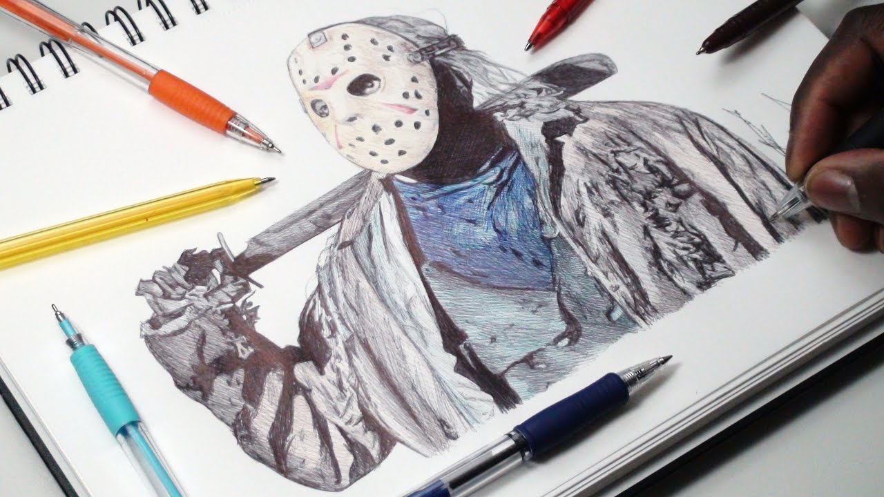 1280x720 Drawing Jason Voorhees - Friday Drawing