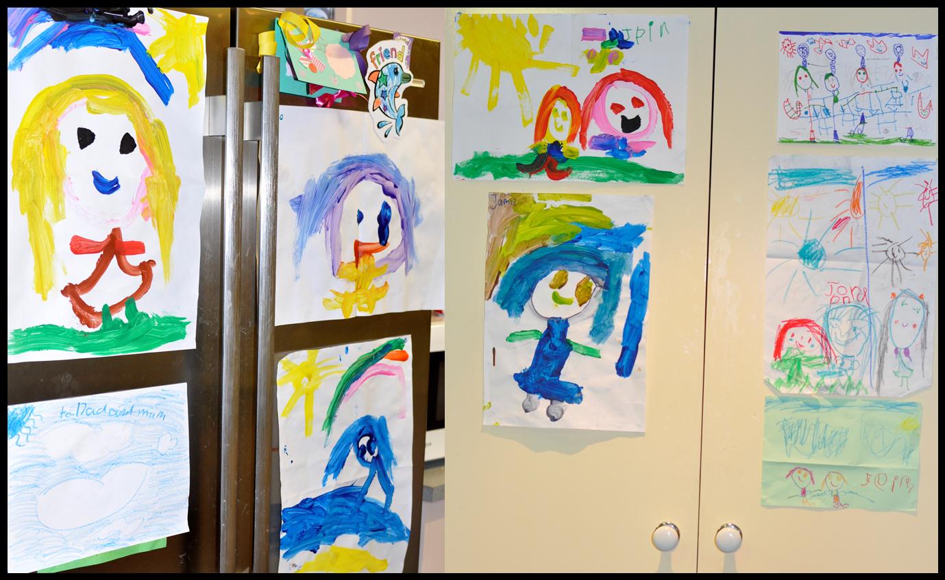 1379x847 part storing children's art work be a fun mum - Fridge Drawings