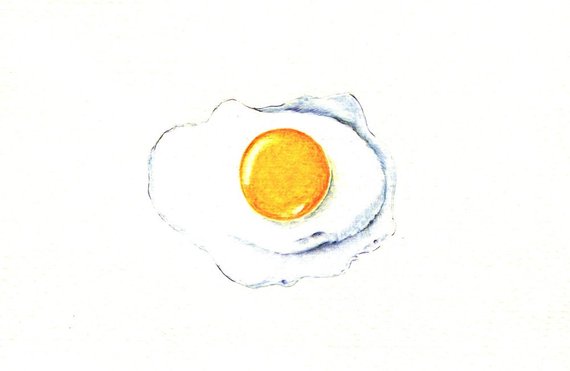 570x371 fried egg art print of an original drawing available etsy - Fried Egg Drawing