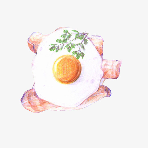 500x500 fried eggs, hand drawing creative image, egg, fried eggs, ham png - Fried Egg Drawing