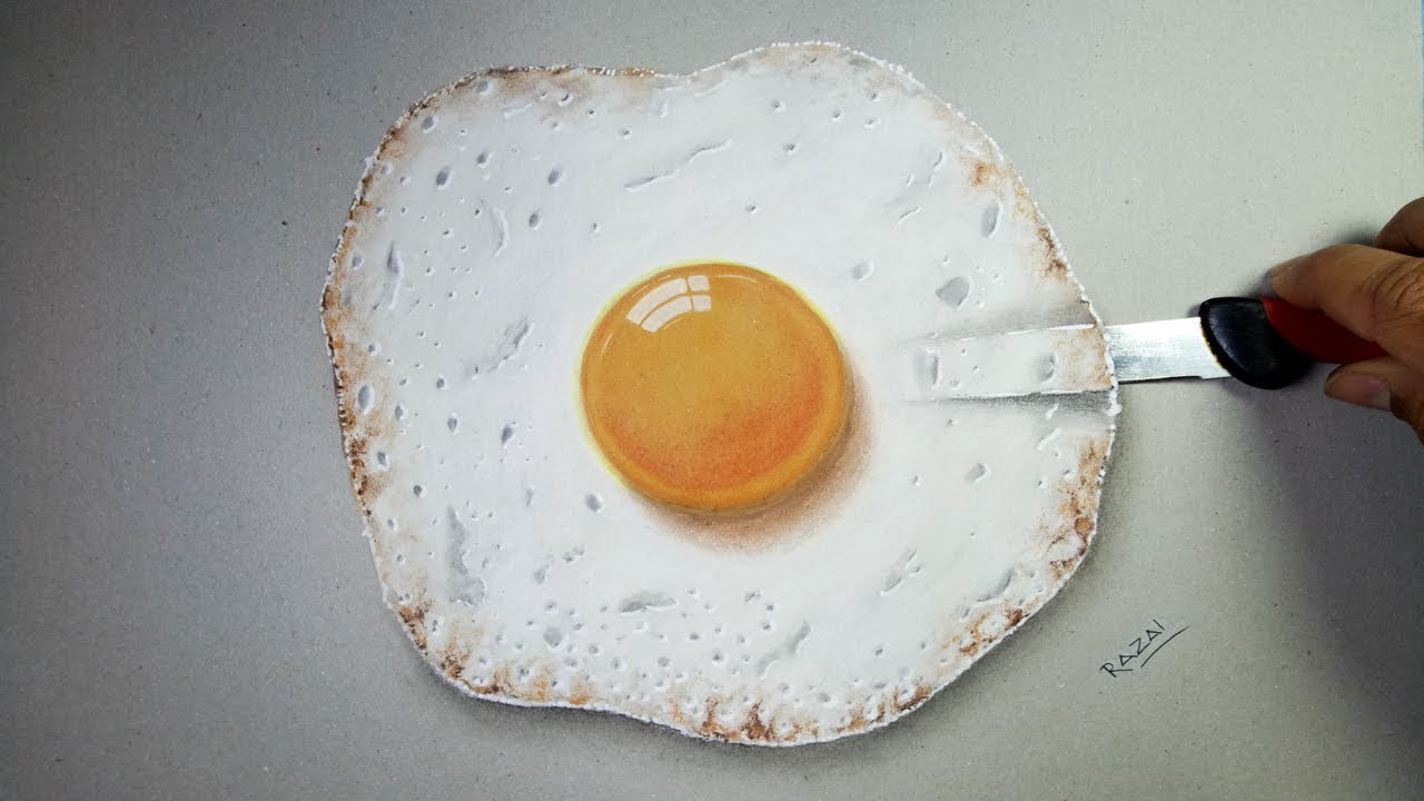 1280x720 how to draw perfectly a fried egg art on paper amazing - Fried Egg Drawing