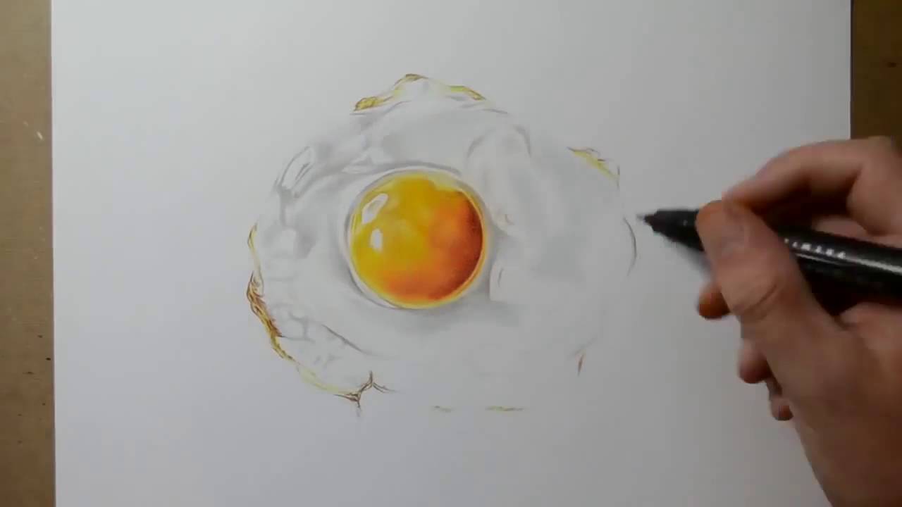 1280x720 how to draw a perfectly fried egg easy - Fried Egg Drawing