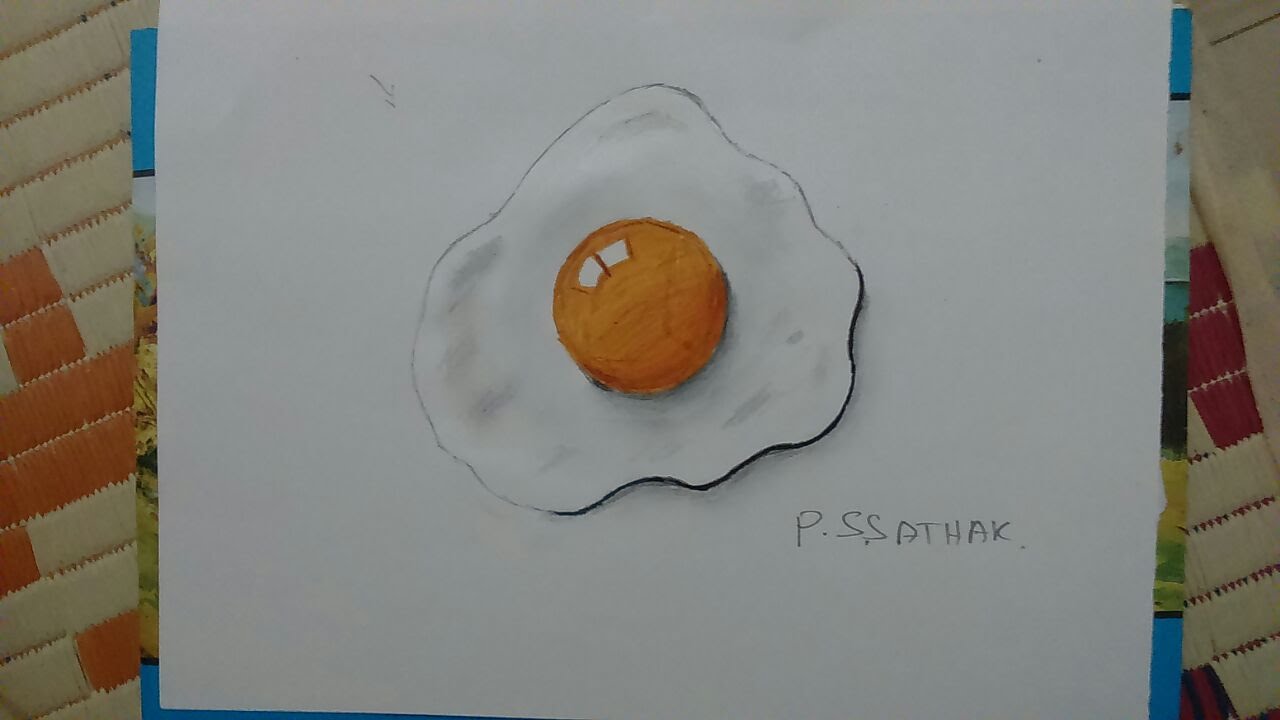 1280x720 how to draw fried egg step - Fried Egg Drawing