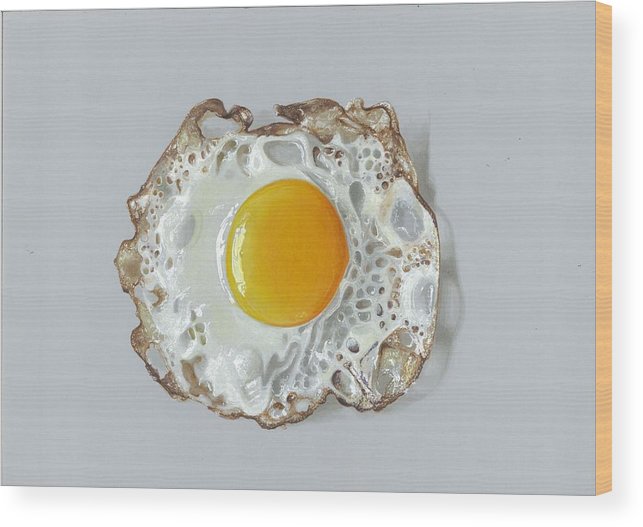 643x527 realistic drawing half fried egg wood print - Fried Egg Drawing