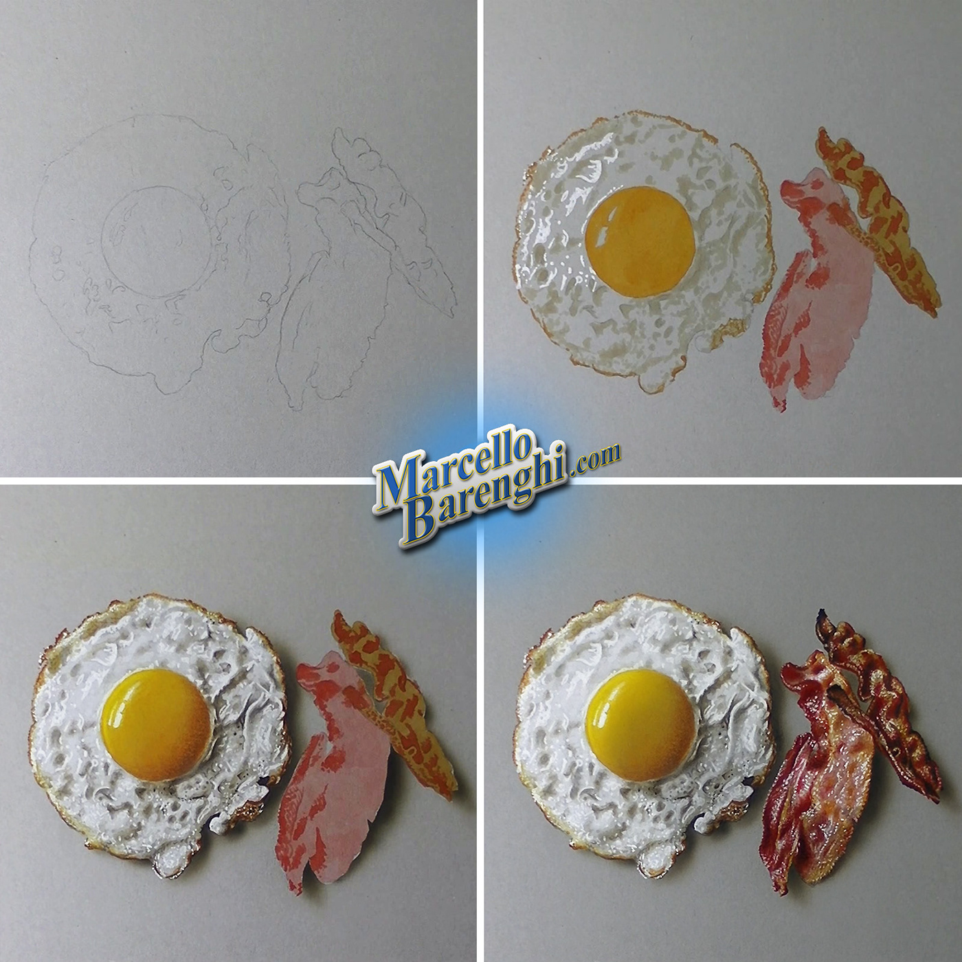 1400x1400 drawing fried egg and bacon on behance - Fried Egg Drawing