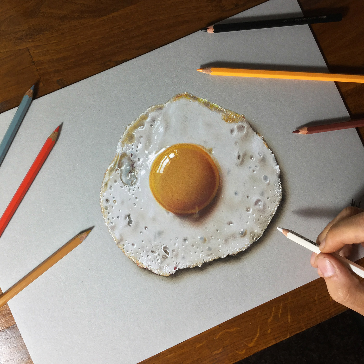 1400x1400 drawing fried egg on behance - Fried Egg Drawing
