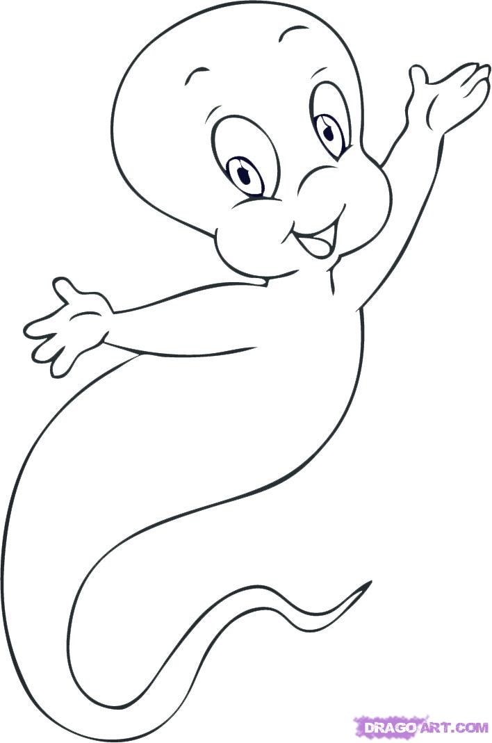 708x1069 how to draw casper, step - Friendly Drawing