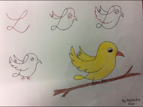 480x360 kids friendly animal bird drawing having base as number alphabet - Friendly Drawing