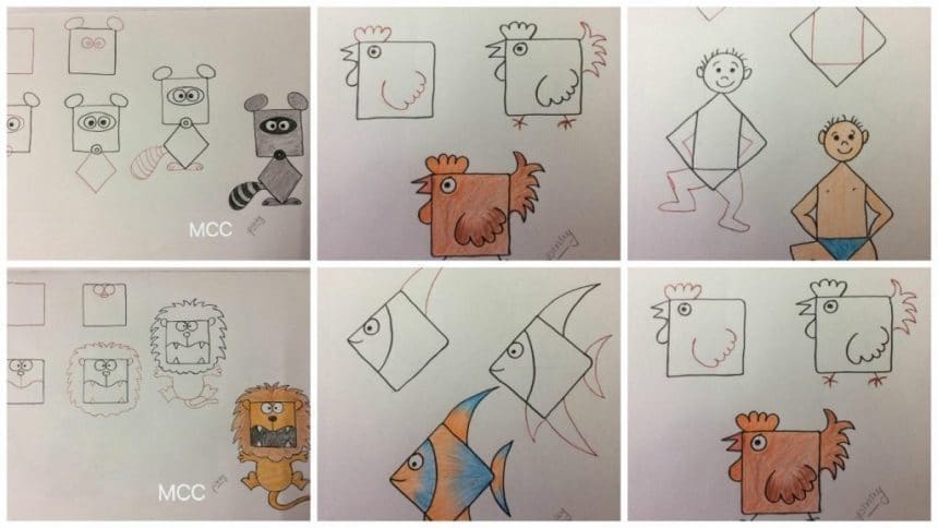 860x484 kids friendly drawings with squares as a base - Friendly Drawing