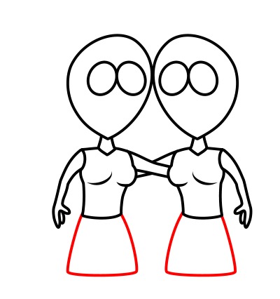 400x426 Drawing Cartoon Girlfriends - Friends Cartoon Drawing