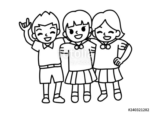 500x375 Friends Forever Character Concept, Doodle Hand Drawing Cartoon - Friends Cartoon Drawing