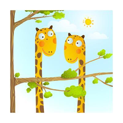 400x400 Fun Cartoon Baby Giraffe Animals In Wild For Kids Drawing Funny - Friends Cartoon Drawing