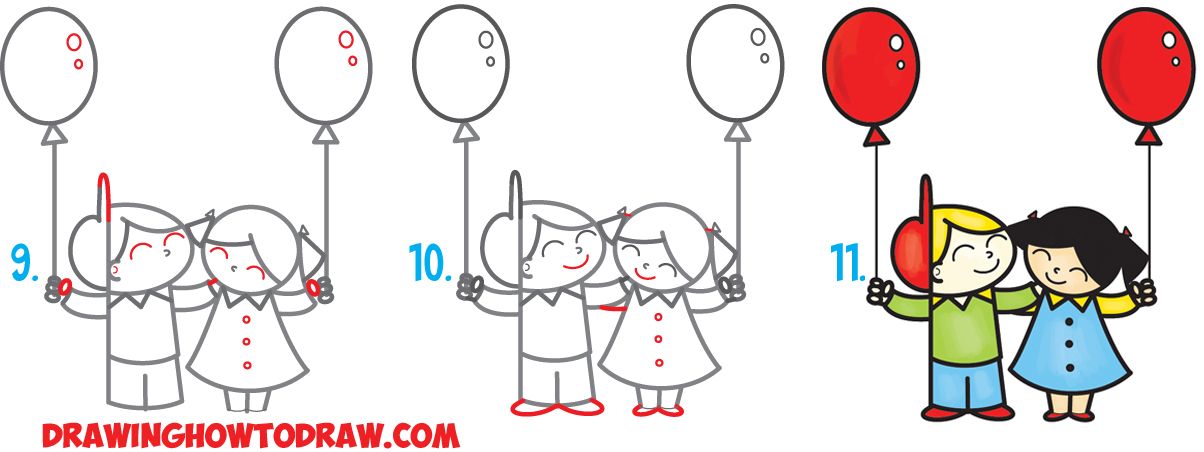 1204x452 how to draw cartoon friends or pals from the word pal word - Friends Cartoon Drawing