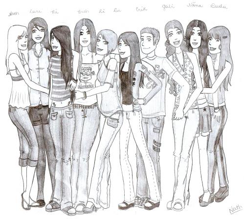 499x448 My Friends - Friends Cartoon Drawing